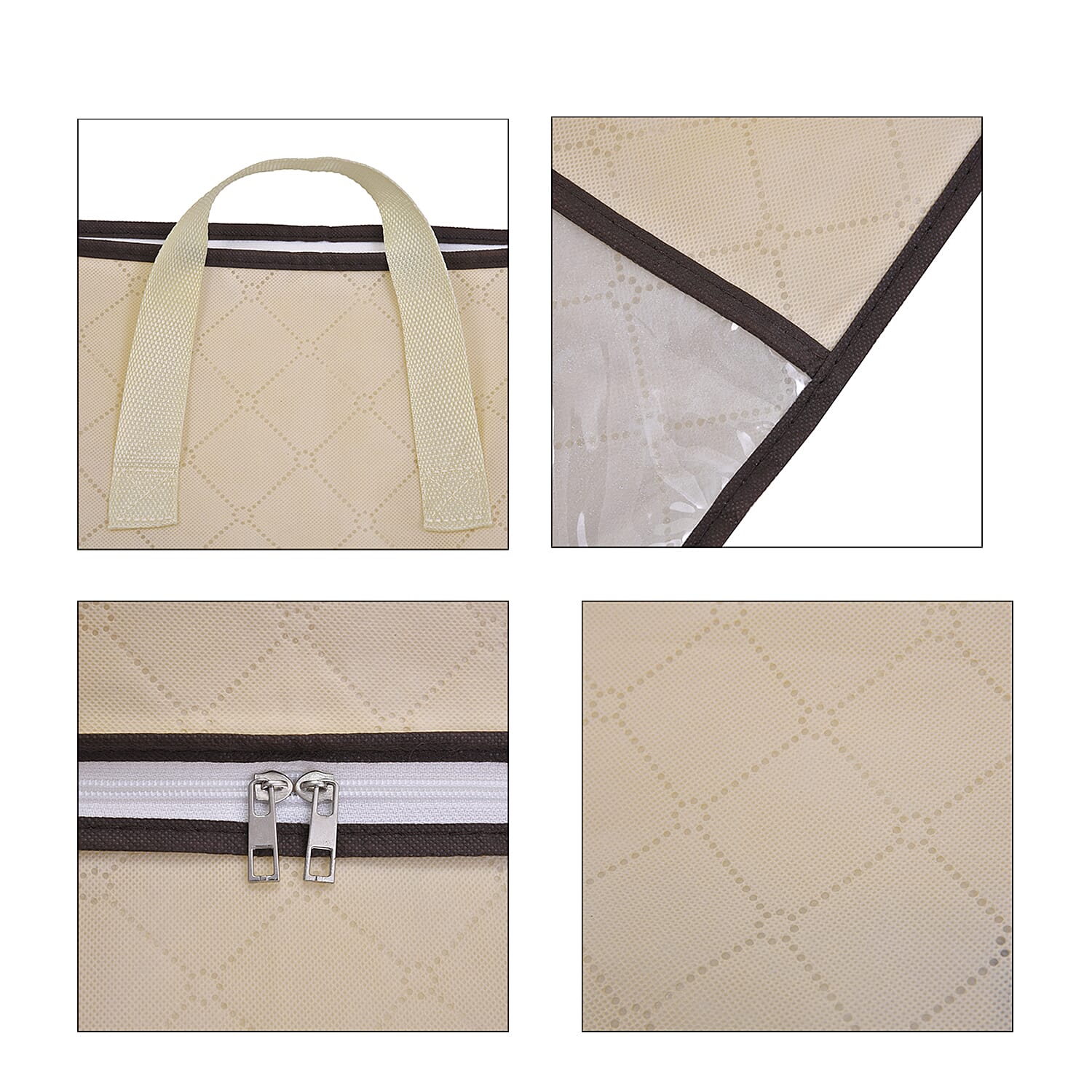 Set of 5 Beige Non-woven Storage Bag