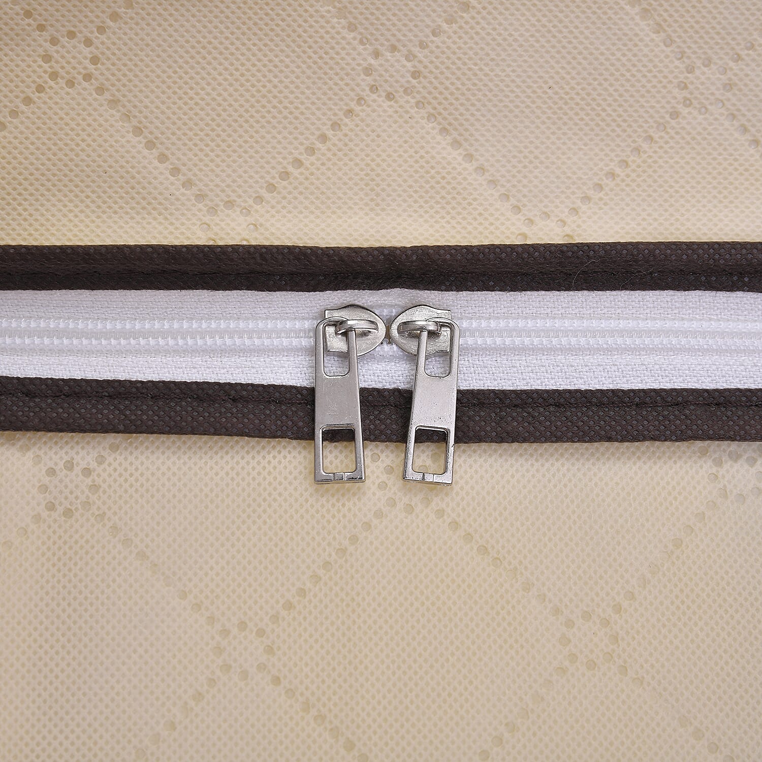 Set of 2 Beige Non Woven Fabric Storage Bag with Clear Window