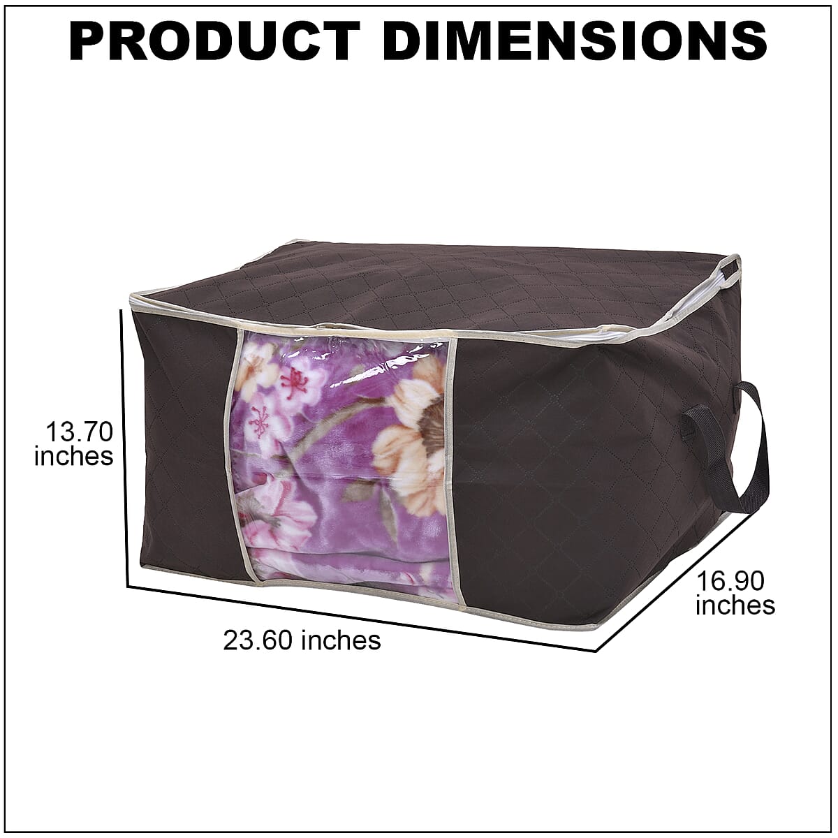 Set of 2 Brown Non Woven Fabric Storage Bag with Clear Window image number 3
