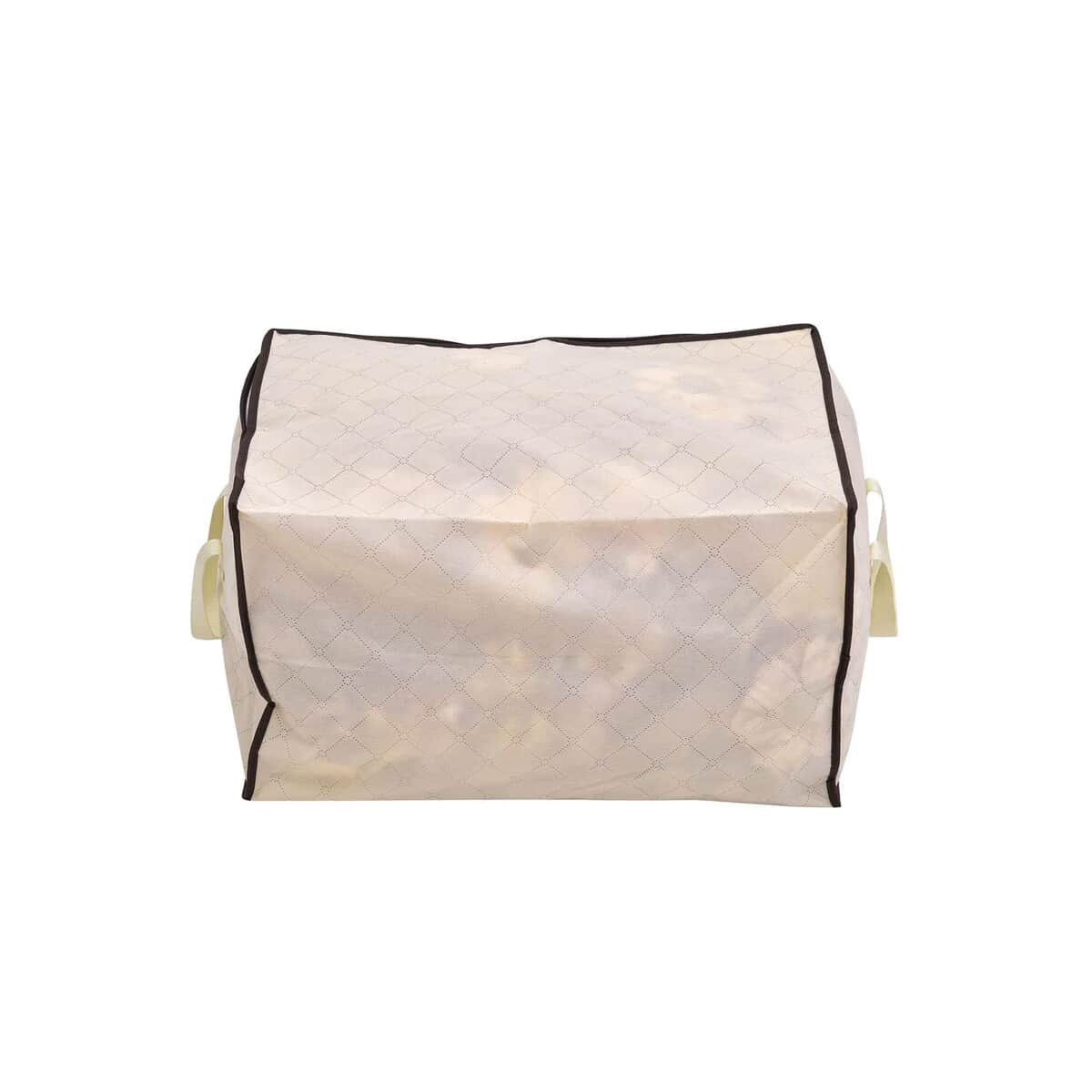 Set of 5 Beige Non Woven Fabric Storage Bag with Clear Window (23.6"x16.9"x 13.7") image number 4