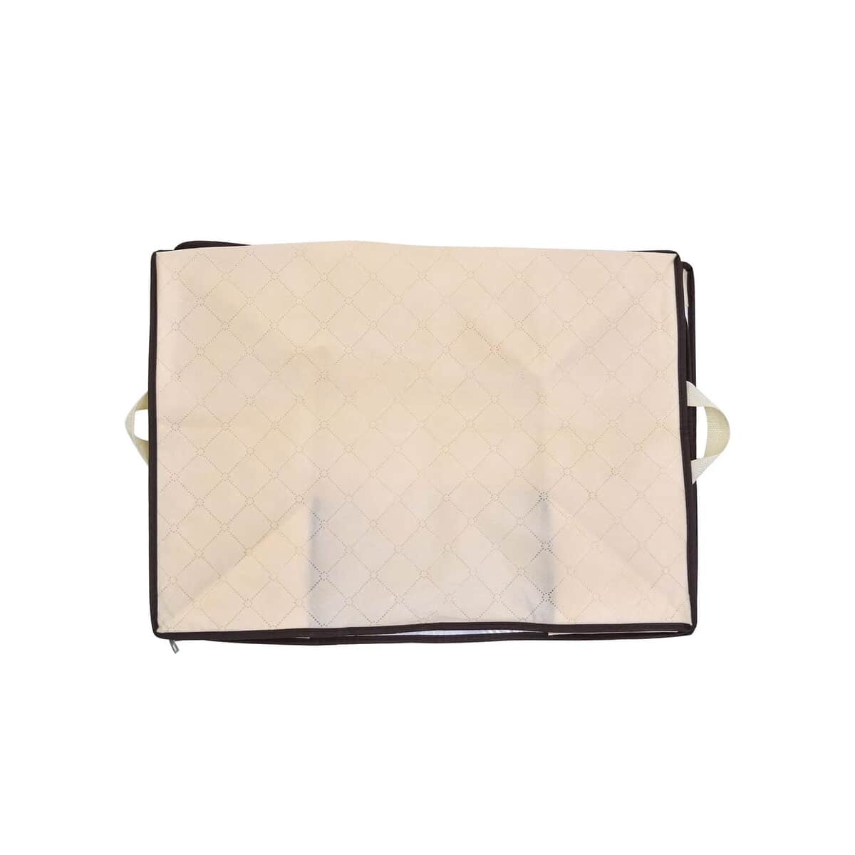 Set of 5 Beige Non Woven Fabric Storage Bag with Clear Window (23.6"x16.9"x 13.7") image number 5