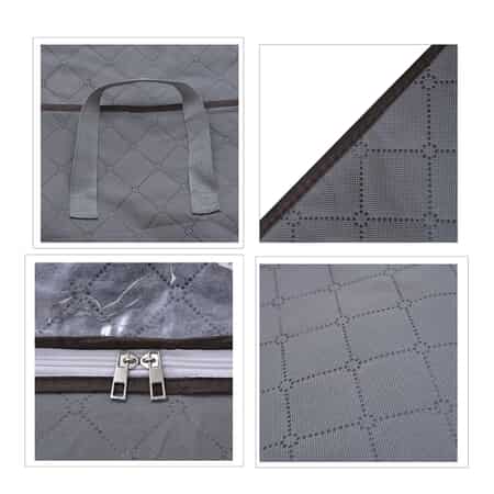 Set of 5 Gray Non Woven Fabric Storage Bag with Clear Window image number 6