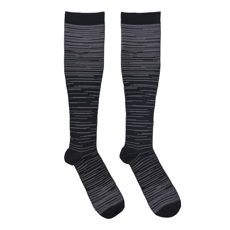 Set of 4 Pairs Knee Length Copper Infused Compression Socks - Multi Stripe (L/XL)