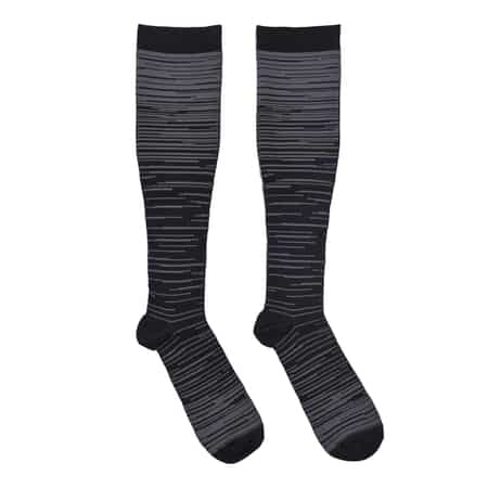 Set of 4 Pairs Knee Length Copper Infused Compression Socks - Multi Stripe (S/M) image number 6