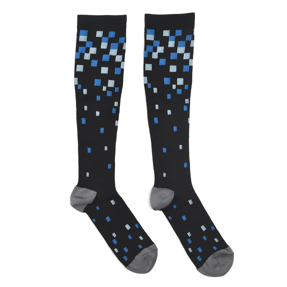 Set of 4 Pairs Knee Length Copper Infused Compression Socks - Multi Checker (S/M) image number 3