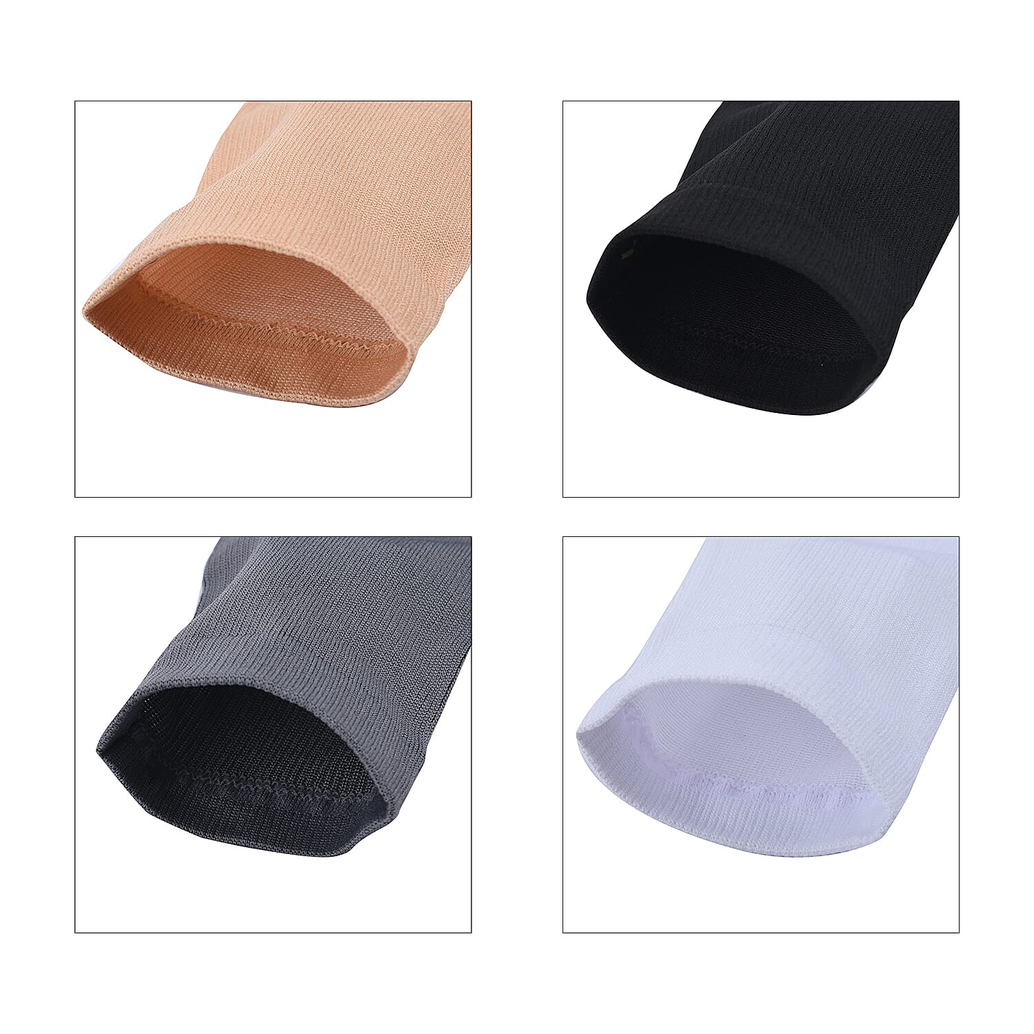 Set of 4 Pairs Knee Length Copper Infused Compression Socks - Classic Multi Color (S/M)