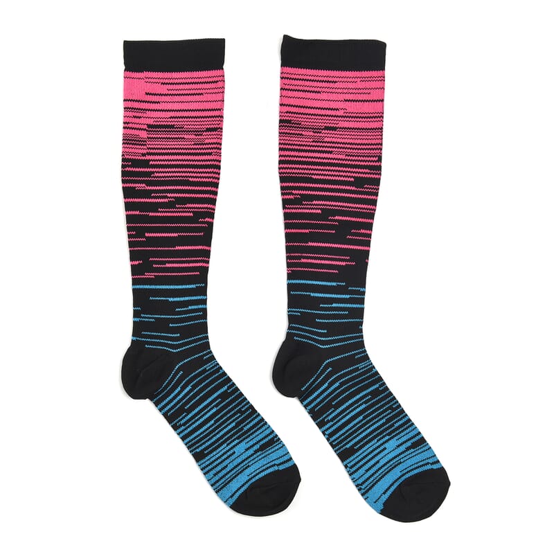 Set of 4 Pairs Knee Length Copper Infused Compression Socks - Multi Color (L/XL)