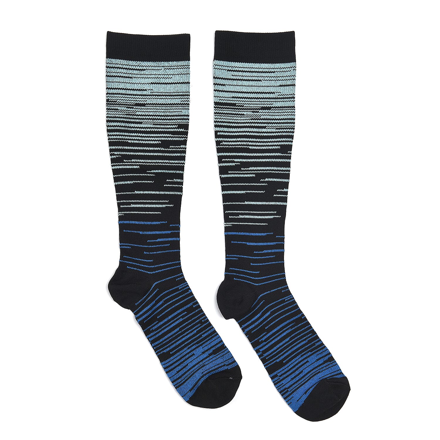 Set of 4 Pairs Knee Length Copper Infused Compression Socks - Multi Color (L/XL)