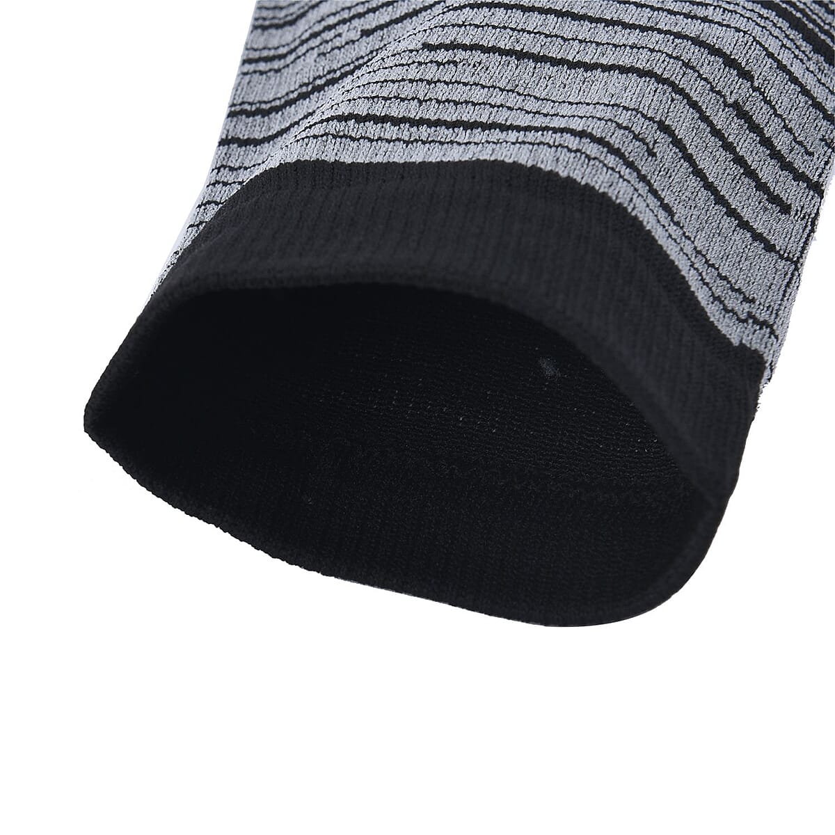 Set of 4 Pairs Knee Length Copper Infused Compression Socks - Gray, Black and purple  (L/XL) image number 3