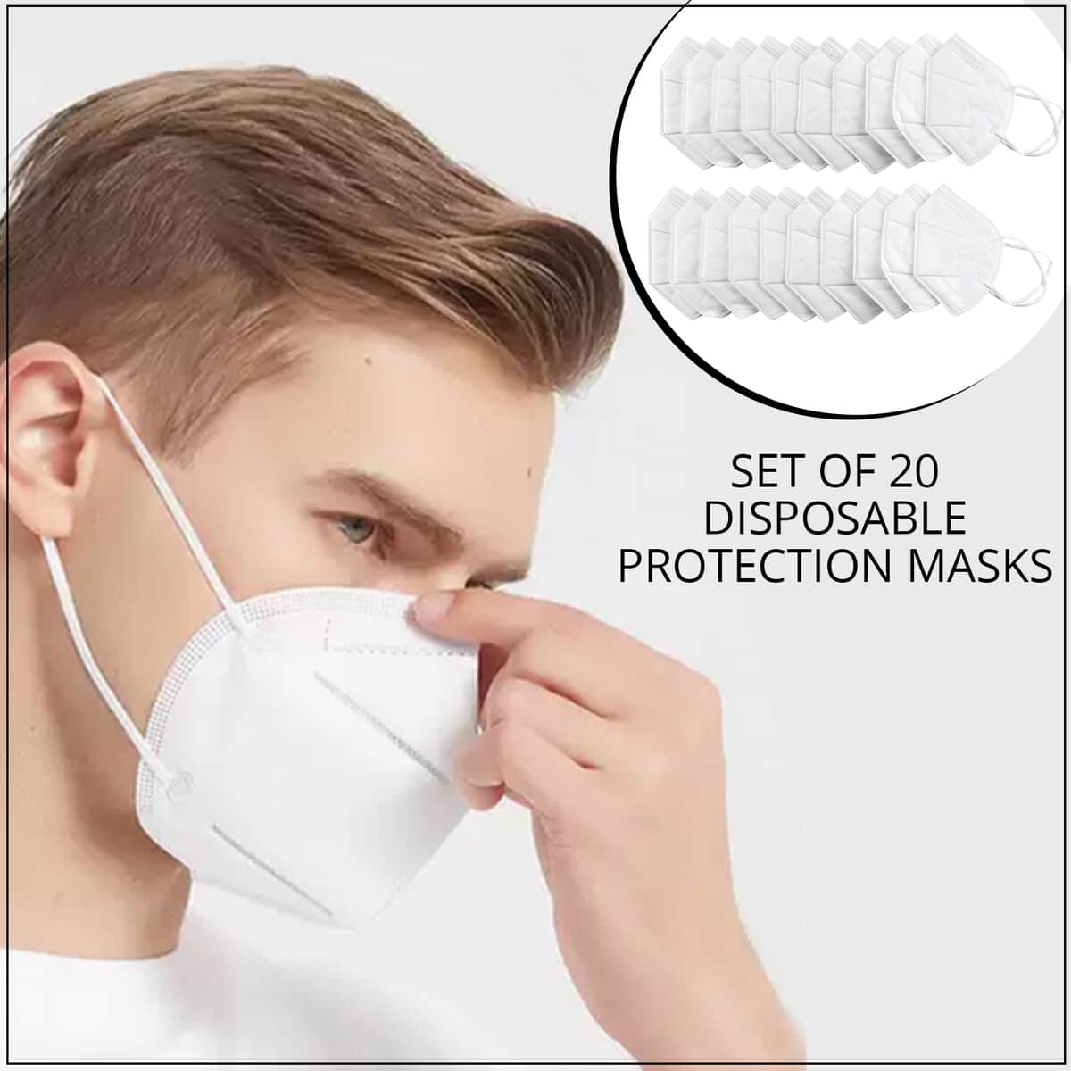 Set of 20 KN95 Disposable Protection Masks 5 Layer (Non-Returnable) image number 1