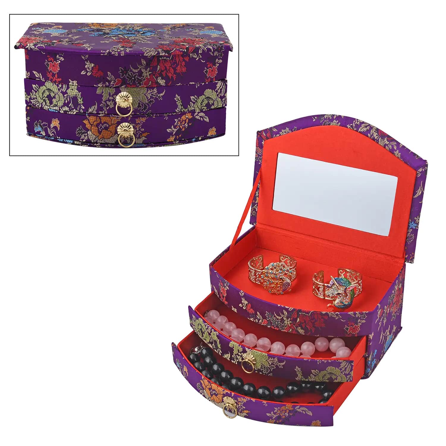 Chinese silk sale jewelry box