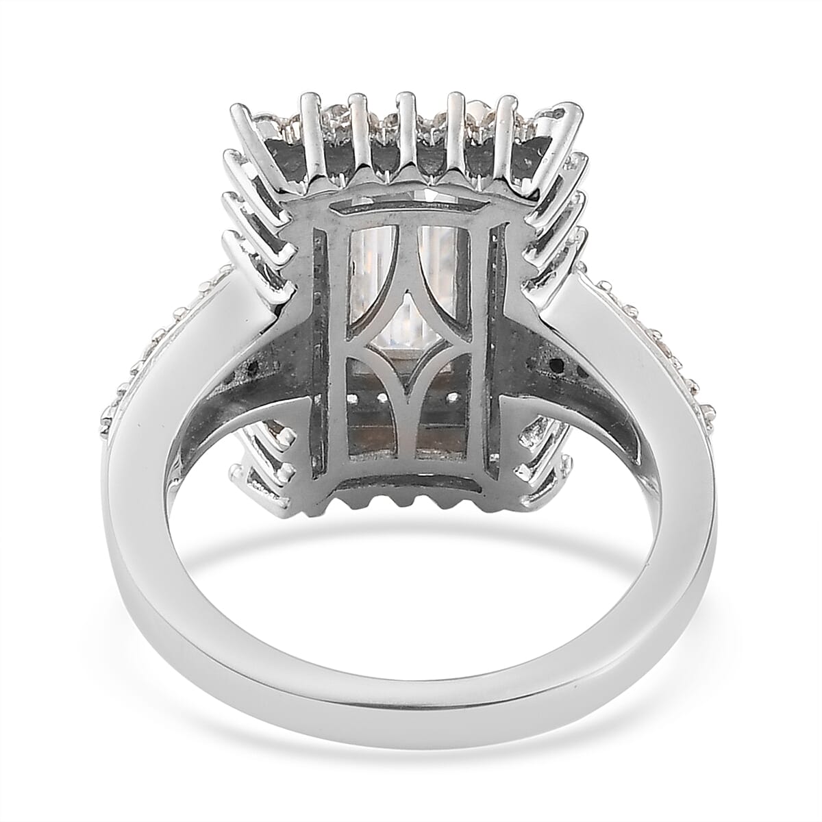 Moissanite Double Halo Ring in Platinum Over Sterling Silver (Size 10.0) 2.80 ctw