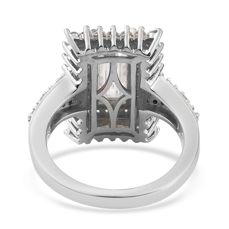 Moissanite Double Halo Ring in Platinum Over Sterling Silver (Size 10.0) 2.80 ctw