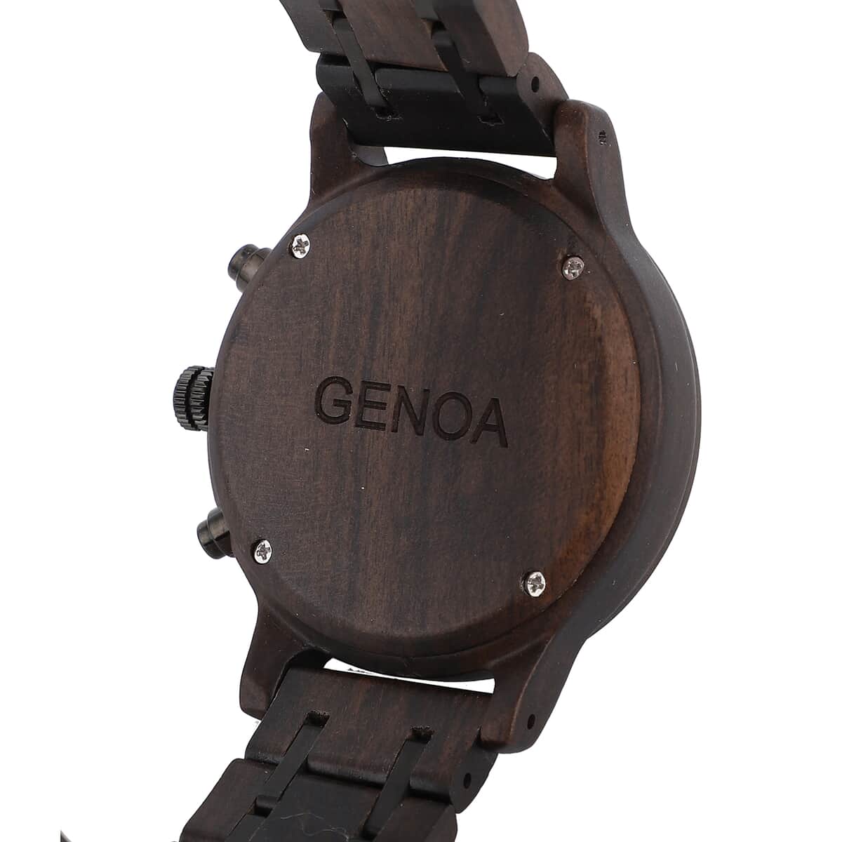 Genoa Japanese Movement Multi Function Watch with Stainless Steel and Black Sandalwood Strap image number 5