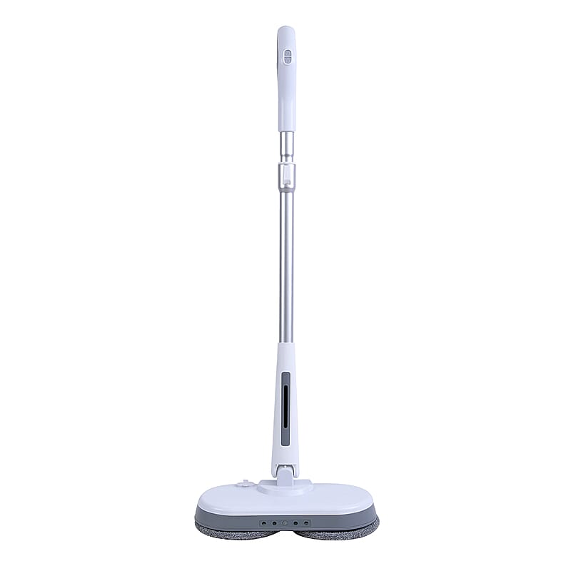 Homesmart White and Gray Cordless Electric Spin Mop with 280ml Water Tank and Built-in 4 LED Light