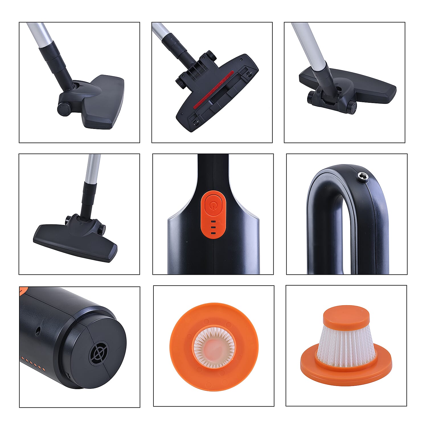 Homesmart Black Handheld Cordless Vacuum Cleaner (6000mAh,75W) (Accessories: Brush, Suction Nozzle, Floor Brush, Floor Rod)