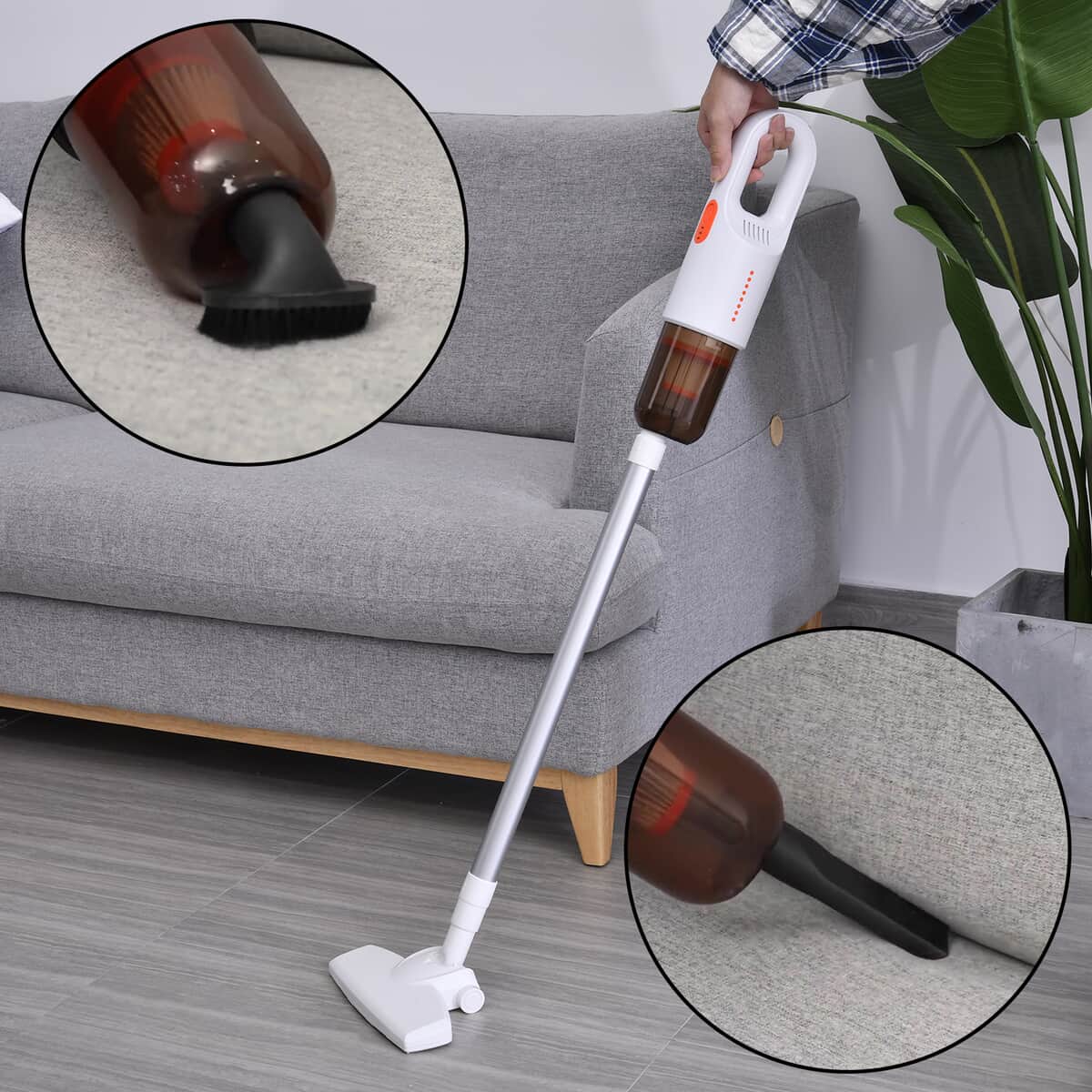 Homesmart White Handheld Cordless Vacuum Cleaner (6000mAh,75W) (Accessories: Brush, Suction Nozzle, Floor Brush, Floor Rod) image number 1