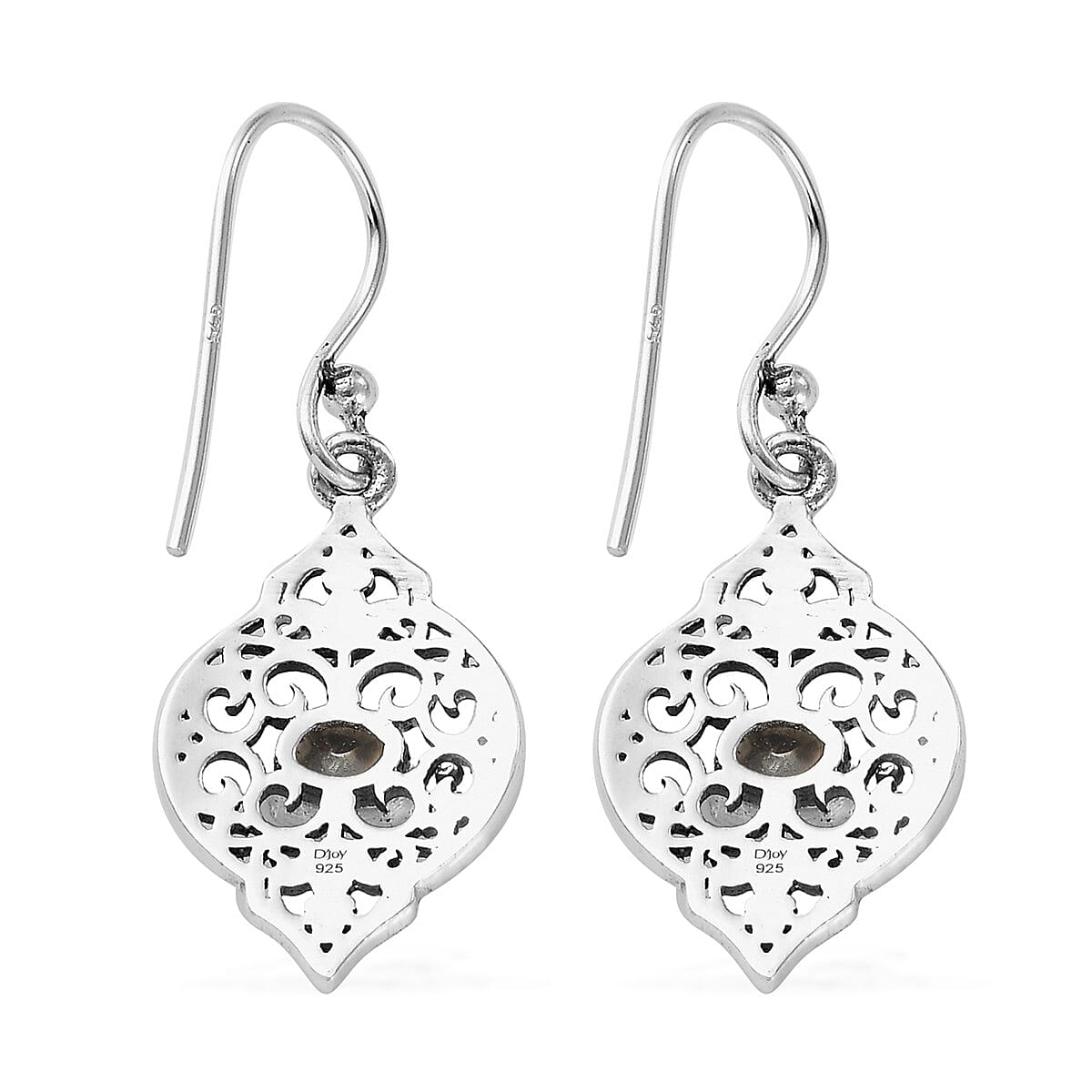 Polki Blue Diamond Dangle Earrings in Sterling Silver 0.25 ctw image number 3