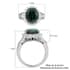 Teal Grandidierite and Zircon Ring in Platinum Over Sterling Silver (Size 7.0) 6.80 ctw image number 5
