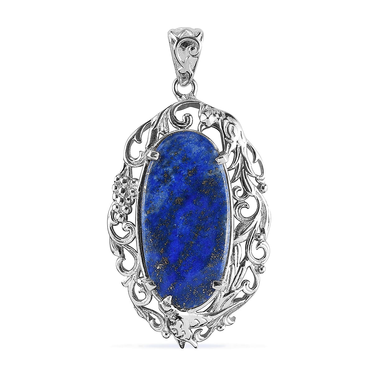 Lapis Lazuli Pendant in Platinum Over Copper with Magnet 23.15 ctw