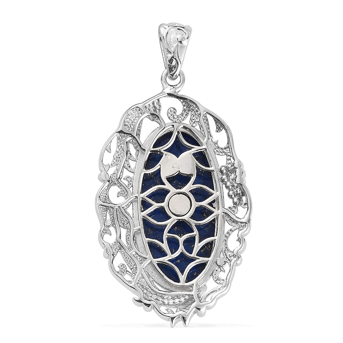 Lapis Lazuli Pendant in Platinum Over Copper with Magnet 23.15 ctw