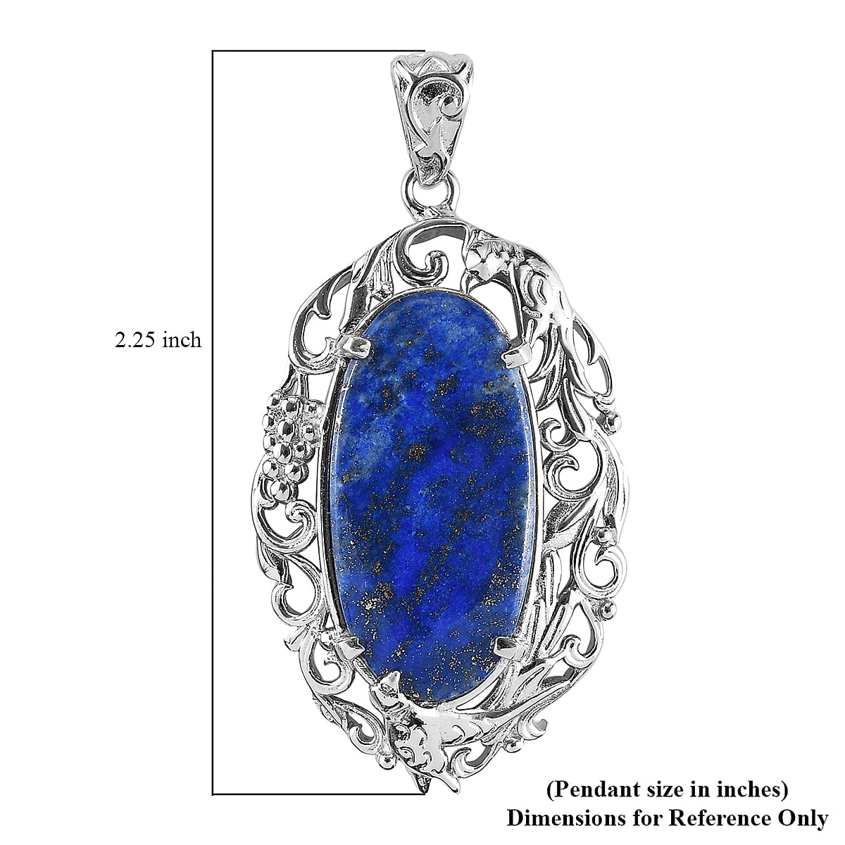 Lapis Lazuli Pendant in Platinum Over Copper with Magnet 23.15 ctw