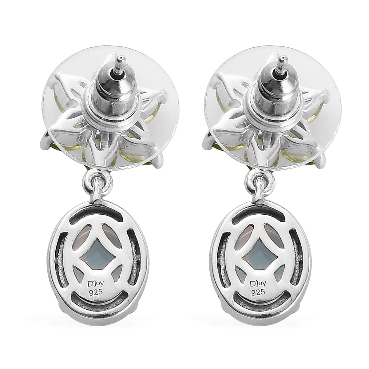 Ethiopian Welo Opal, Peridot Dangle Earrings in Platinum Over Sterling Silver 5.10 ctw