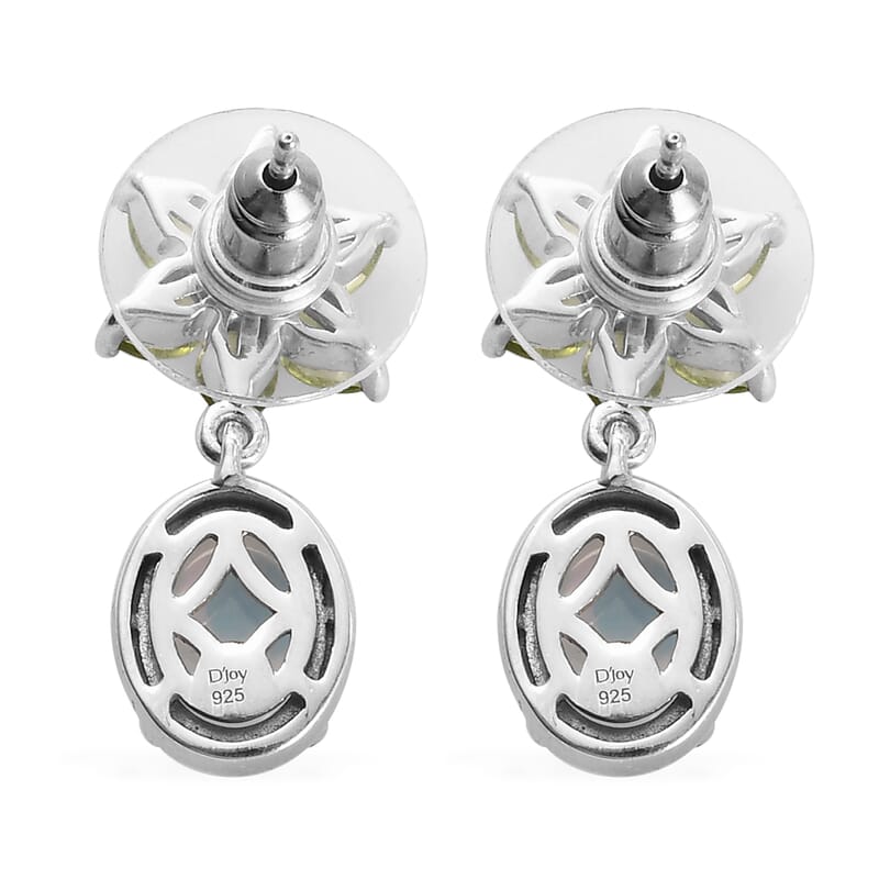 Ethiopian Welo Opal, Peridot Dangle Earrings in Platinum Over Sterling Silver 5.10 ctw