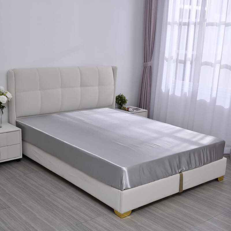 Homesmart Gray Solid 6pcs Satin Sheet Set - King (100% Microfiber)