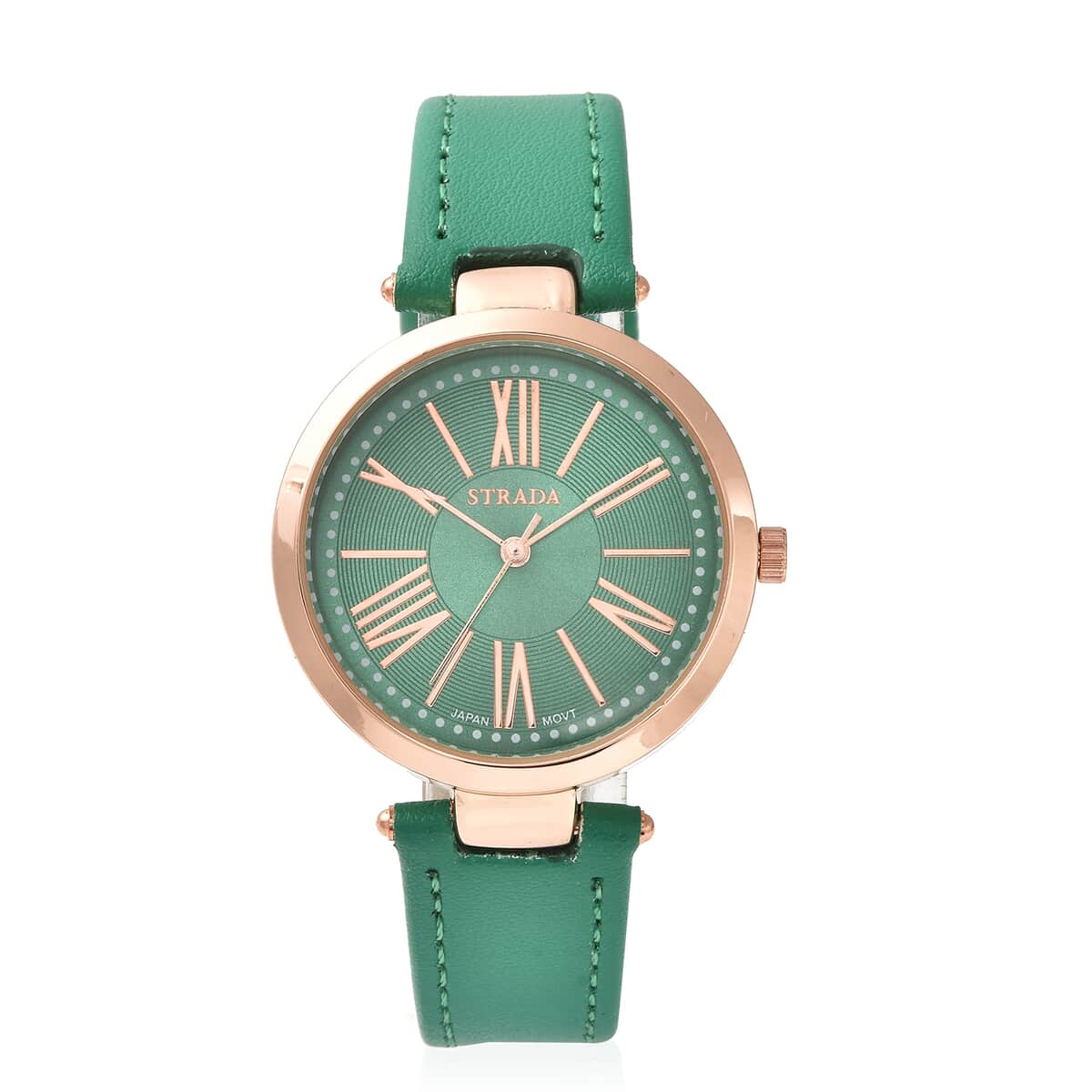 Strada Japanese Movement Watch with Green Vegan Leather Strap (34 mm) image number 0