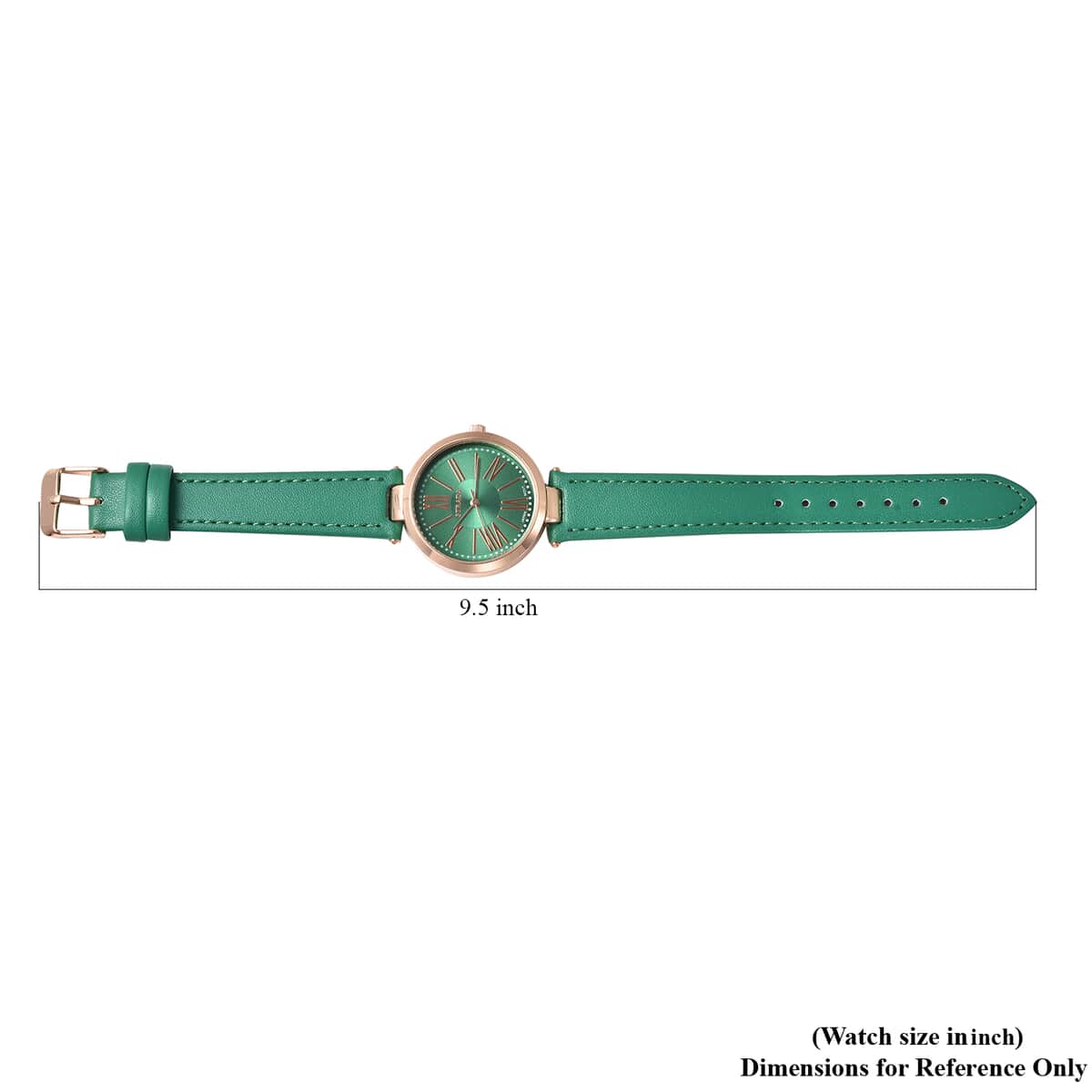 Strada Japanese Movement Watch with Green Vegan Leather Strap (34 mm) image number 6