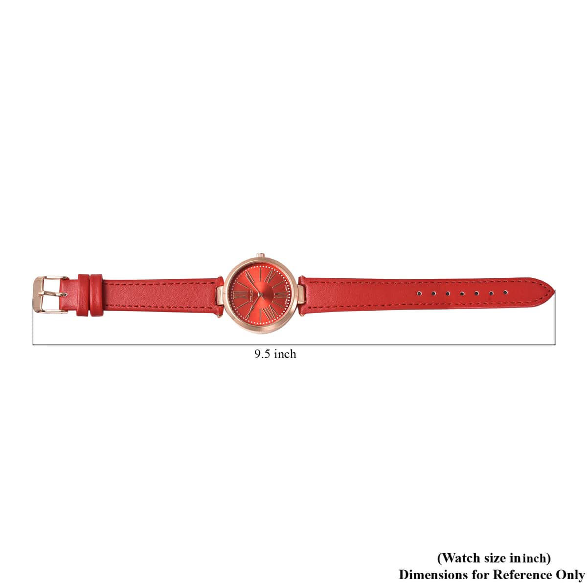 Strada Japanese Movement Watch with Red Vegan Leather Strap (34 mm) image number 6