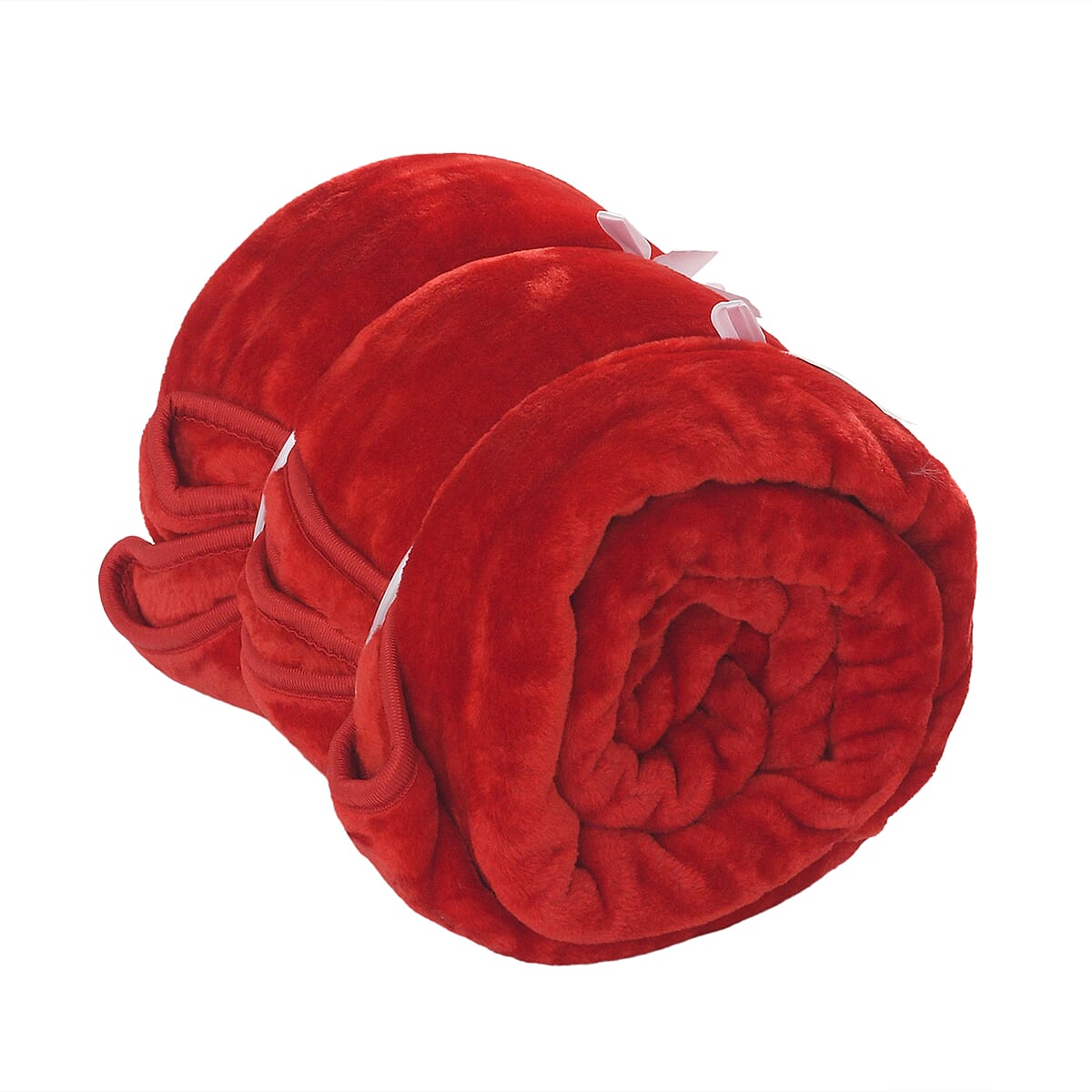 Red Super Soft Faux Mink Blanket image number 3