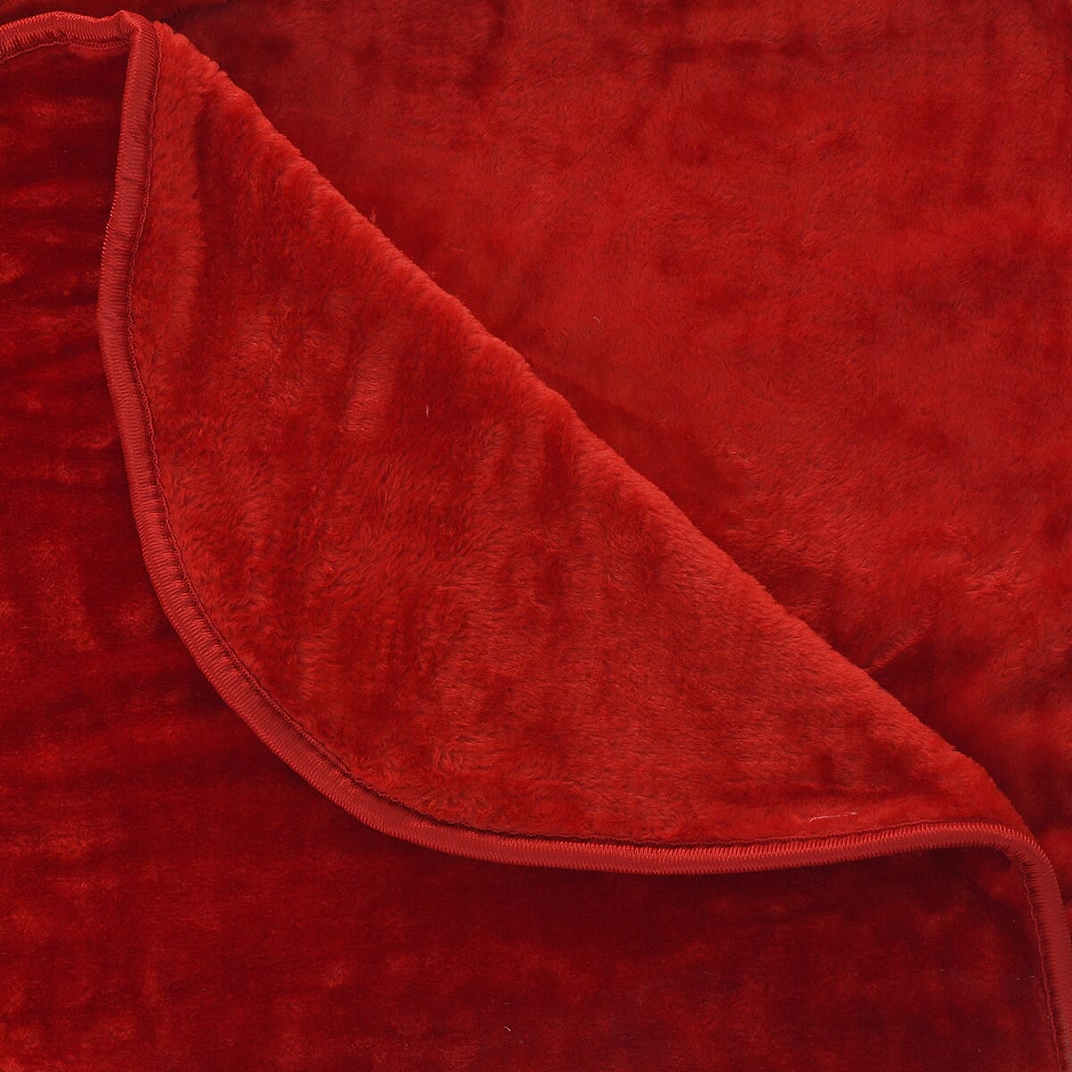 Red Super Soft Faux Mink Blanket image number 4