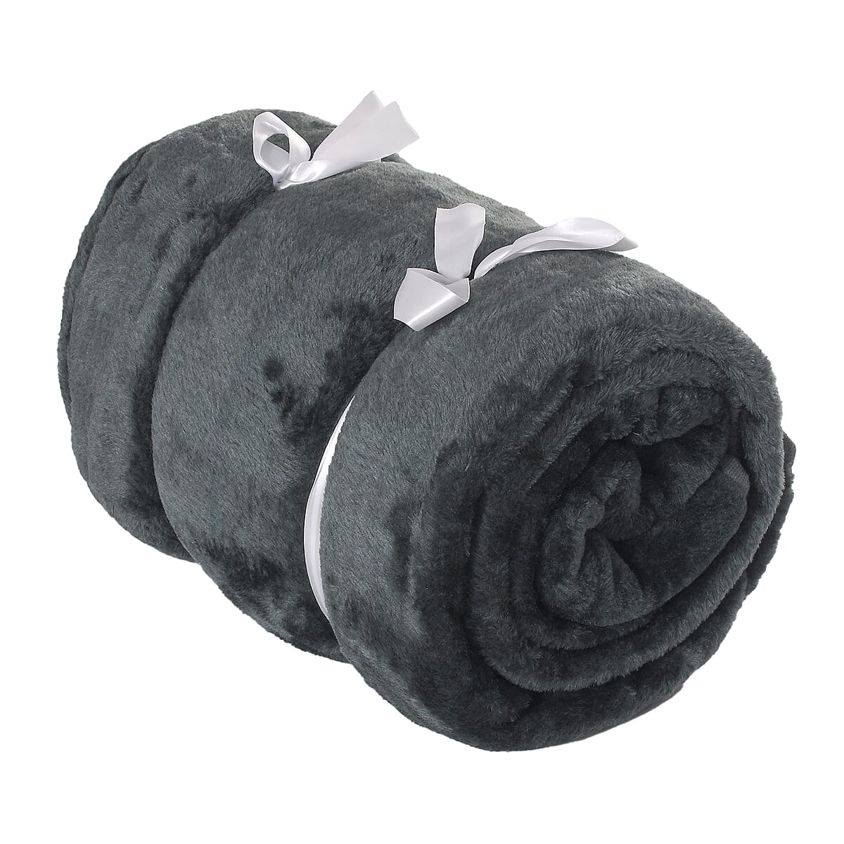Charcoal Super Soft Faux Mink Blanket image number 3