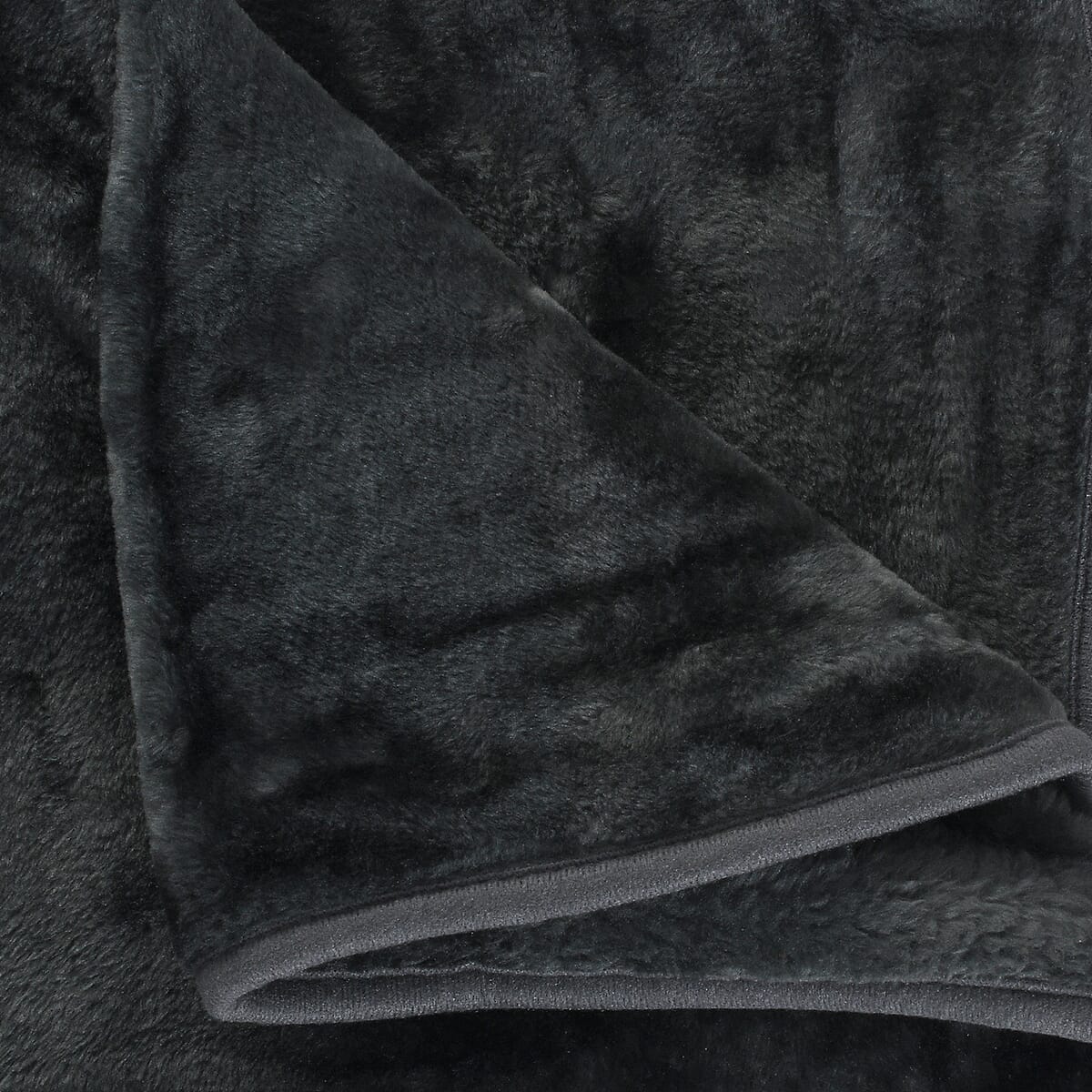 Charcoal Super Soft Faux Mink Blanket image number 4