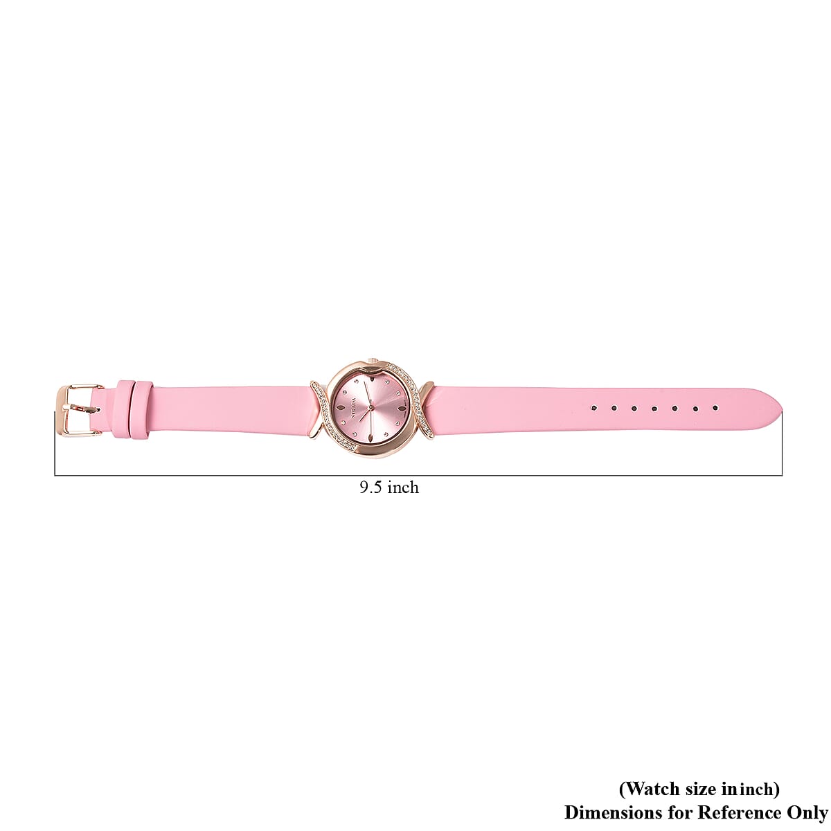 Strada Austrian Crystal Japanese Movement Watch with Pink Vegan Leather Strap image number 6