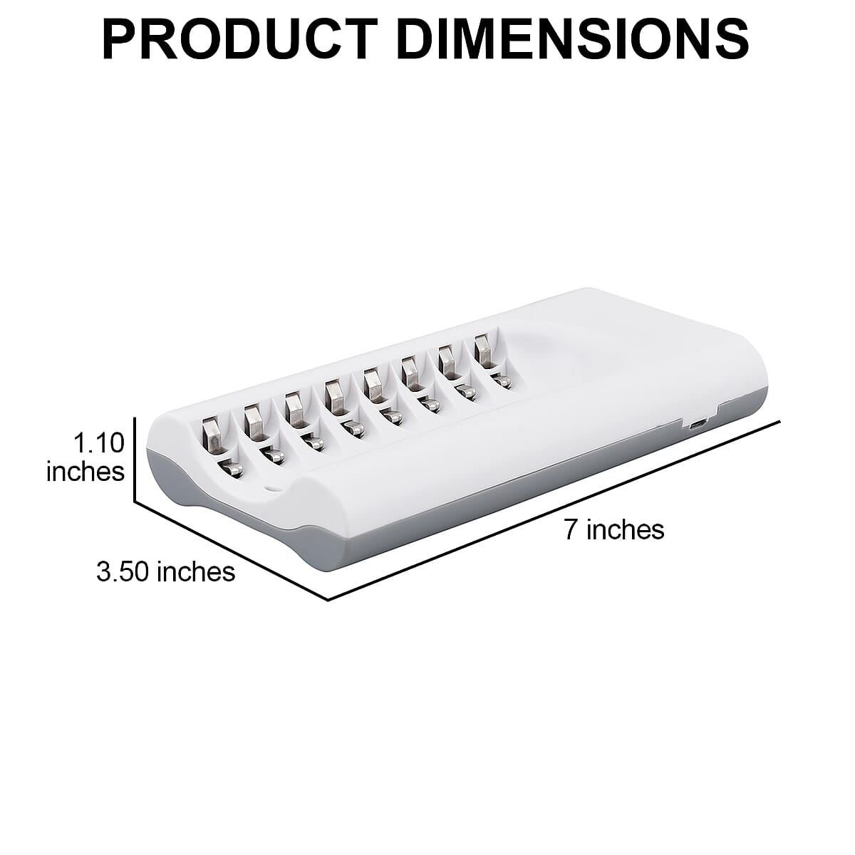8-Slot USB Battery Charger with 8 Rechargeable Batteries image number 3