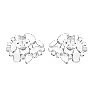 Set of 2 Silvertone Rhinestone Floral Shoe Clip, Shoe Embellishments, Wedding Accessories, Decorative and Fancy Shoe Clips, Footwear Accessories