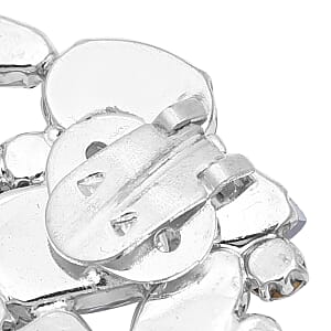 Set of 2 Silvertone Rhinestone Floral Shoe Clip, Shoe Embellishments, Wedding Accessories, Decorative and Fancy Shoe Clips, Footwear Accessories