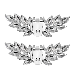 Set of 2 Silvertone Rhinestone Leaves Shoe Clip, Shoe Embellishments, Wedding Accessories, Decorative and Fancy Shoe Clips, Footwear Accessories