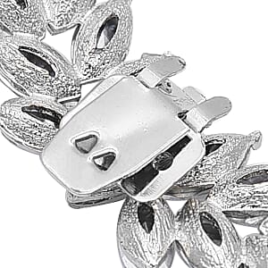 Set of 2 Silvertone Rhinestone Leaves Shoe Clip, Shoe Embellishments, Wedding Accessories, Decorative and Fancy Shoe Clips, Footwear Accessories