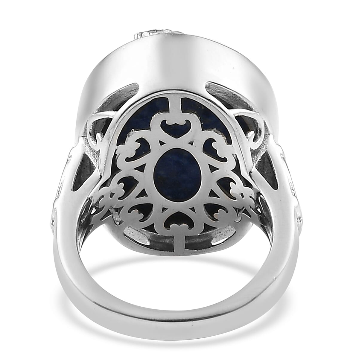 Karis Lapis Lazuli and Peridot Ring in Platinum Bond (Size 7.0) 15.75 ctw image number 4