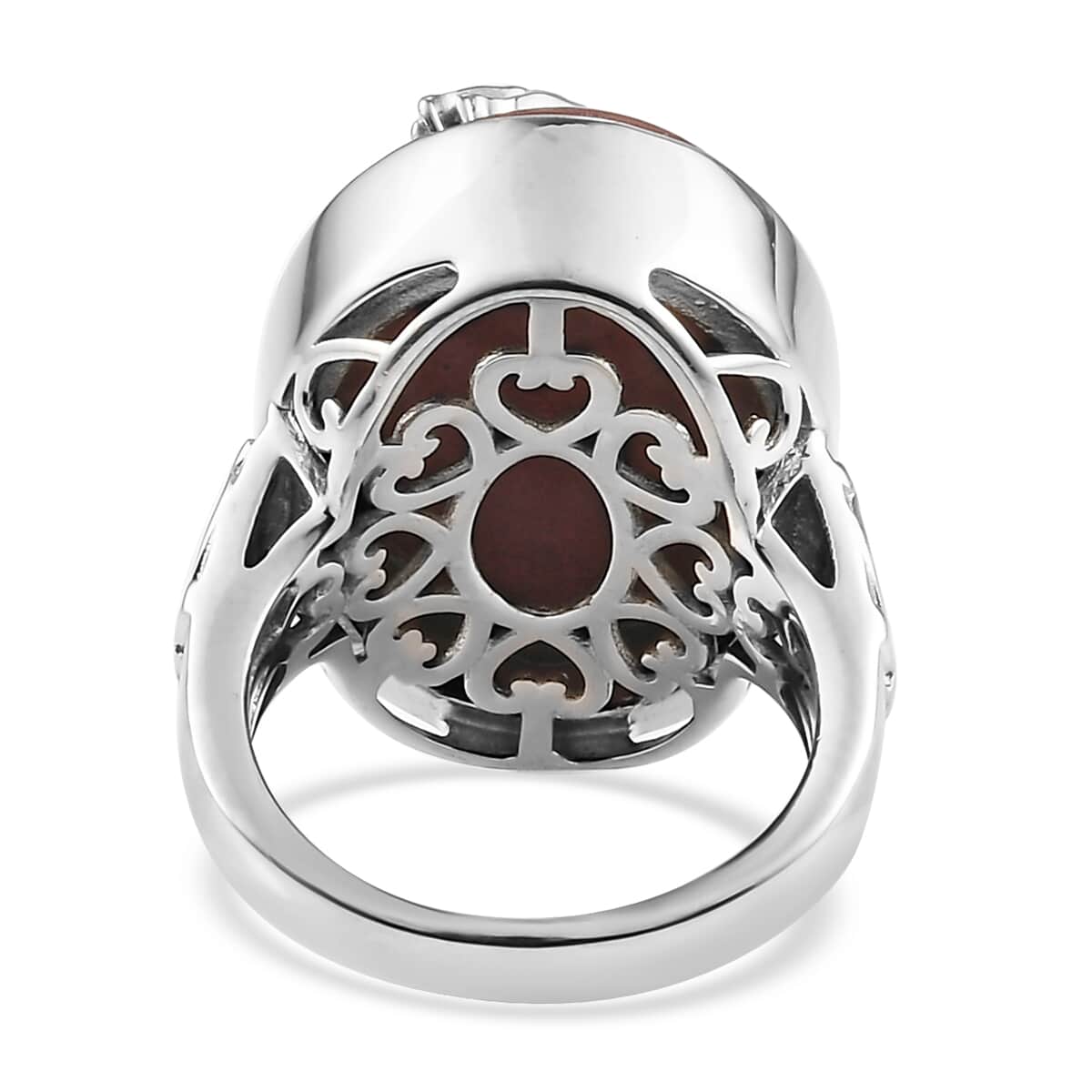KARIS Red Jasper and Peridot Ring in Platinum Bond (Size 10.0) 14.25 ctw image number 4