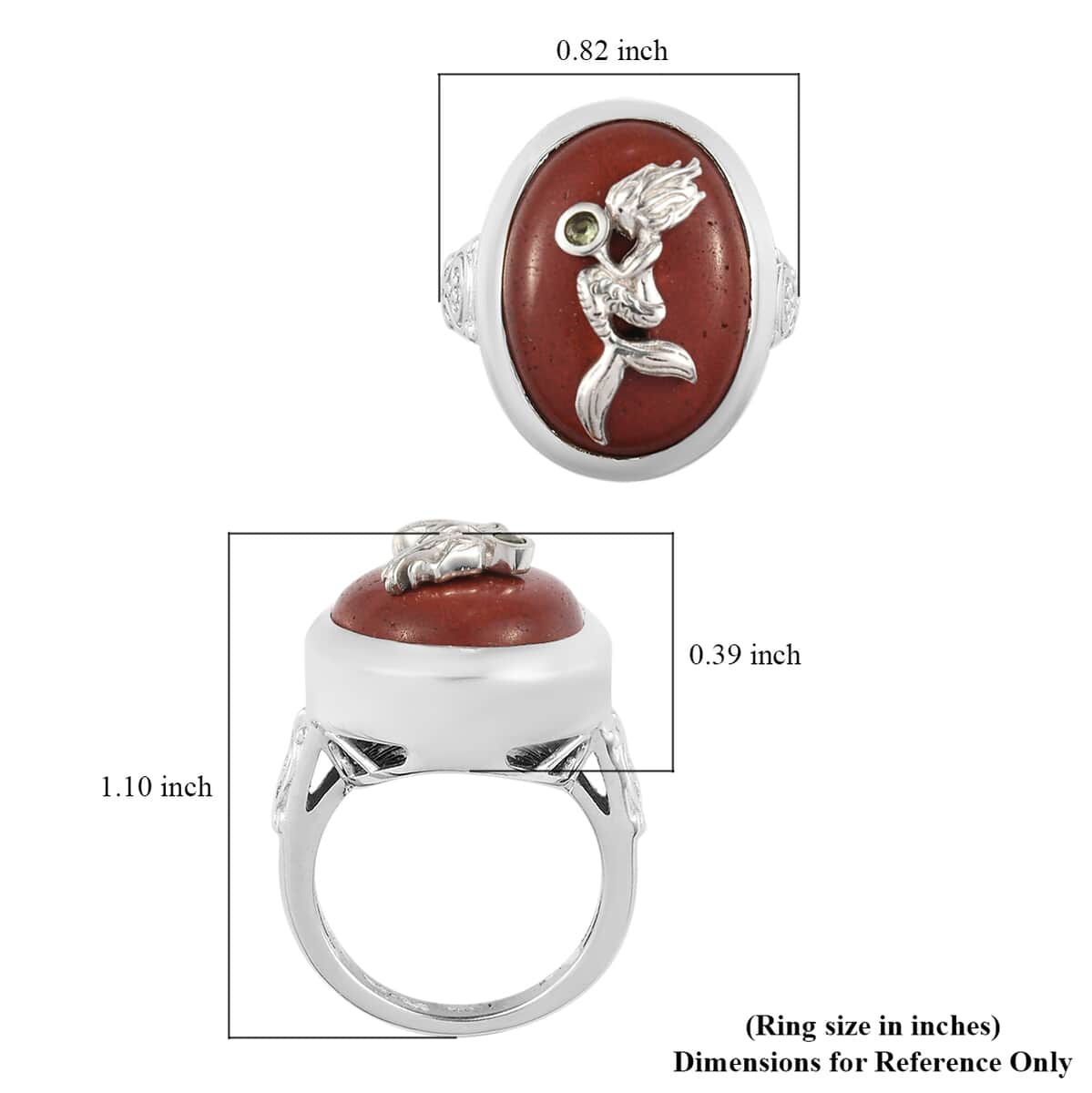 KARIS Red Jasper and Peridot Ring in Platinum Bond (Size 10.0) 14.25 ctw image number 5