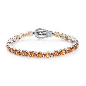 Santa Ana Madeira Citrine Tennis Bracelet in Platinum Over Sterling Silver (7.25 In) 12.35 Grams 17.25 ctw