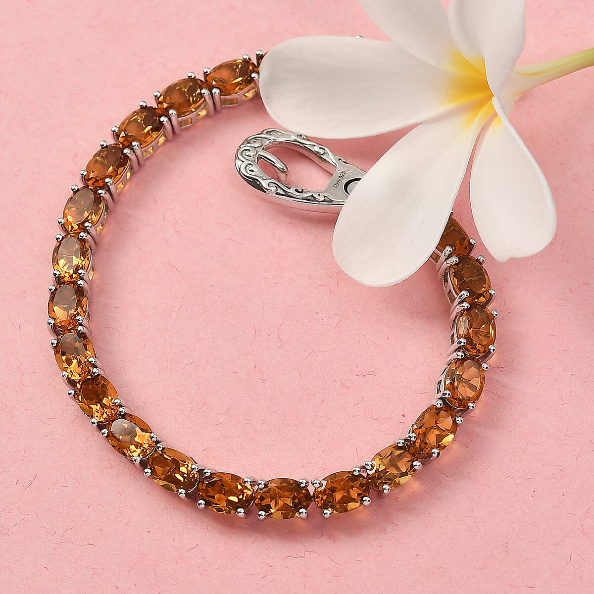 Santa Ana Madeira Citrine Tennis Bracelet in Platinum Over Sterling Silver (7.25 In) 12.35 Grams 17.25 ctw image number 1