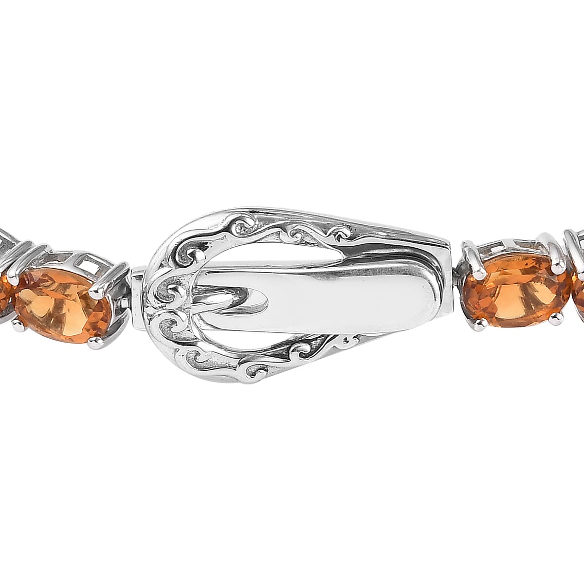 Santa Ana Madeira Citrine Tennis Bracelet in Platinum Over Sterling Silver (7.25 In) 12.35 Grams 17.25 ctw image number 3