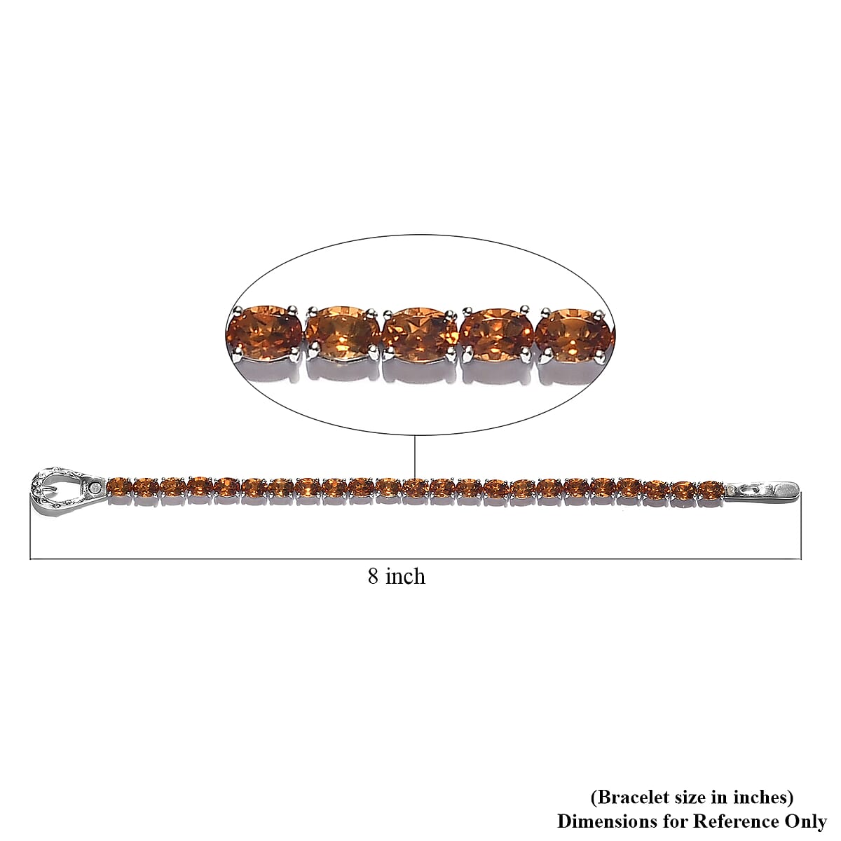 Santa Ana Madeira Citrine Tennis Bracelet in Platinum Over Sterling Silver (7.25 In) 12.35 Grams 17.25 ctw image number 4