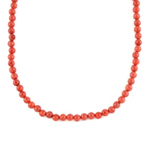 Sponge Coral Bead Necklace In Stainless Steel, Orange Beaded Necklace For Women, Jewelry Gifts For Women  (18 Inches)